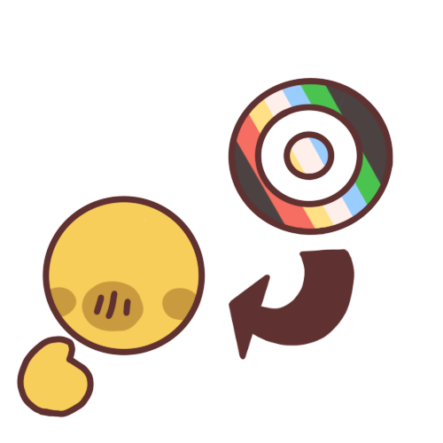 An emoji yellow person pointing to themselves with an arrow pointing from a disability sun symbol to them.